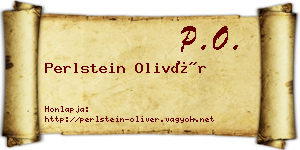 Perlstein Olivér névjegykártya