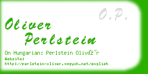 oliver perlstein business card